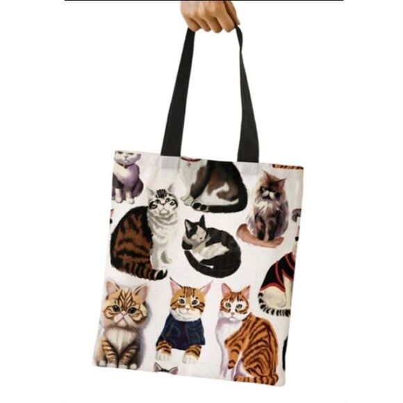 Cat Pattern Tote Bag - Picture 5 of 6